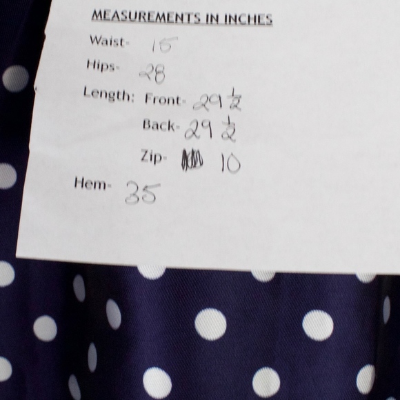 Blue White Polka Dot Skirt Size ~L - Picture 8 of 8